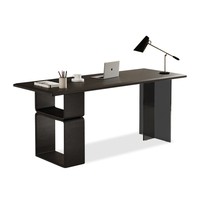 Bureau de direction moderne et minimaliste, plateau en placage de chêne naturel, pieds en acrylique, table de luxe pour patron