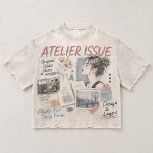 Camiseta de algodón de 300GSM al por mayor, personalizada, de alto gramaje, con lavado vintage, oversize, corta, de corte cuadrado, con pedrería, para hombre - Product Image 1