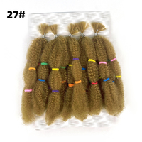 Extensions de cheveux Afro Kinky Marley de 14 pouces, 20 mèches de cheveux ondulés et bouclés, effet naturel pour les noirs