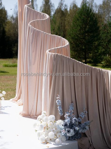 Support de toile de fond en fer pour scène de mariage, avec fond en spandex blanc, décoration ondulée et arche en <span class=keywords><strong>S</strong></span> - Product Image 6