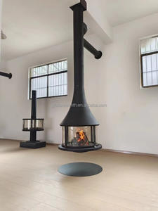 Estufa <span class=keywords><strong>de</strong></span> <span class=keywords><strong>Leña</strong></span> Suspendida, Chimenea Moderna <span class=keywords><strong>de</strong></span> Fuego Real para Hotel, Villa, Apartamento, Sala <span class=keywords><strong>de</strong></span> Estar, Calentadores Potentes <span class=keywords><strong>de</strong></span> 50m³ <span class=keywords><strong>de</strong></span> Alto Rendimiento - Product Image 5