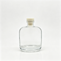 Bouteille en verre diffuseur d'aromathérapie transparente plate personnalisée de 150 ml 15 cl, 200 ml