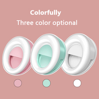 Massa Professional 3 "8cm Beauty 3Modes Luminosité Réglable à 9 Niveaux Clip-On Portrait Fill Light pour Téléphone Selfie Ring Light