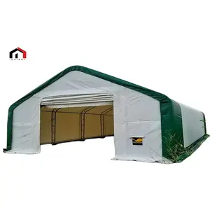 좋은 판매-GAISHI 인기 드라이브 관통 방수 보관 텐트 화이트 PVC 알루미늄 창고 텐트