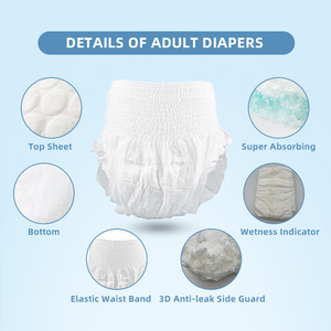 Couches pour adultes imprimées écologiques <span class=keywords><strong>Couche</strong></span> épaisse d'incontinence <span class=keywords><strong>urinaire</strong></span> de maternité pour adulte pour hommes âgés Daipers confortables - Product Image 4