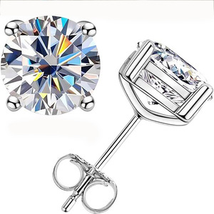 Classic European American Style Four Prong Zircon <b>Stud</b> <b>Earrings</b> Round Cut Claw Setting Party Fashion Jewelry - Product Image 5
