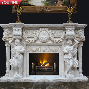 Grande cheminée en marbre sculpté <span class=keywords><strong>Louis</strong></span> personnalisée - Product Image 4