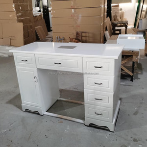 Moderna Mesa Blanca para Manicura de Diseño Popular con Colector de Polvo para Esmalte de Uñas en Centros Comerciales - Product Image 1