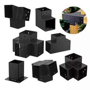 Tùy chỉnh OEM 3 cánh tay màu đen pergola góc cú đúp ngoài trời Sử dụng 3 cách khung cho 4x4 ''6x6'' gỗ bài viết - Product Image 2