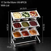 Rak Panci GN Stainless Steel untuk Peralatan Dapur Buffet Hotel, Model Berdiri dan Meja, Cocok untuk Chafing Dish, Dijual Murah