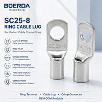 Bornes de sertissage électriques automobiles non isolées série SC2.5-6, 1,5~630 mm², connecteur en cuivre étamé SC