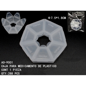 Organizzatore di pillole multiuso in plastica-diametro di 7.5 cm-conservazione di farmaci portatile resistente - Product Image 1