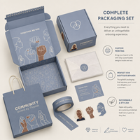 Caja de Envío Personalizada con Impresión Interior y Exterior, Juego de Cajas de Embalaje Azules para Pequeñas Empresas, Juego de Cajas de Envío para Marca Propia