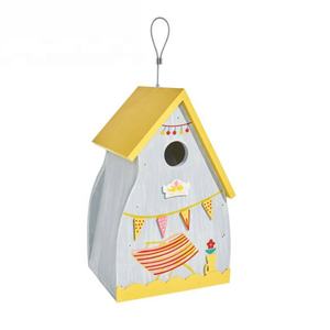 Mangeoire d'extérieur en bois suspendu pour les oiseaux, abri pour oiseau, fausses carillons, perruches, oiseaux bleu - Product Image 4