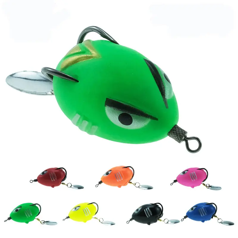 Runtoo 3cm 5g grenouille oeuf fou leurre de pêche avec Double crochet barbelé leurres souples appâts artificiels pour attraper la tête de serpent