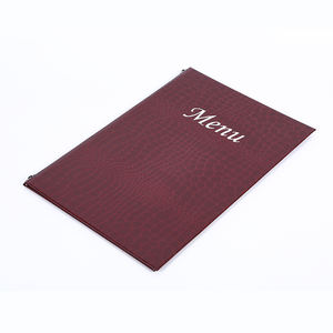 Carpeta de Menú A4 Personalizada de Piel Sintética de Cocodrilo, Porta Menús de Restaurante con Cordón de Goma, Cubierta de Menú de Cuero - Product Image 2