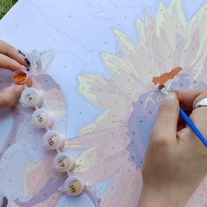 Vente directe d'usine, <span class=keywords><strong>peinture</strong></span> à numéros de haute qualité, famille de girafes colorées de dessin animé, <span class=keywords><strong>peinture</strong></span> à l'huile personnalisée en gros, bricolage - Product Image 4