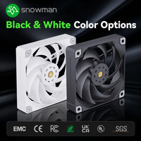 Ventilateur de boîtier PC SNOWMAN AS120-FDB-BK 120mm Noir, Débit d'air élevé 90.5CFM, Roulement FDB, PWM 4 broches, Synchronisation, Vente en gros