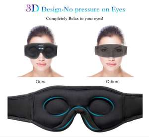 Masker Mata nirkabel, headphone 3D tidur nirkabel, earbud tidur lembut tahan lama - Product Image 2
