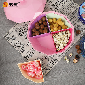 Five Compartment Dried Fruit Box With Lid For Party Home Use Nut Candy Storage Container Rectangle Shape - Product Image 1