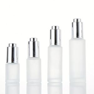 Transparent Frost 10ml 20ml 30ml 50ml Glass <b>Bottles</b> with Gold Silver Press <b>Dropper</b> Empty <b>Bottle</b> for Essential Oil - Product Image 3