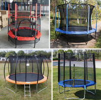 Trampolín de PVC de 10 pies con red protectora para uso en interiores/exteriores, equipo de fitness para niños y adultos con escalera