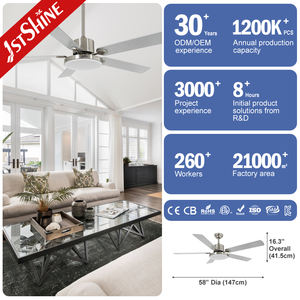 1stshine LED Ventilador <span class=keywords><strong>de</strong></span> techo OEM Marca 58 pulgadas MDF BLDC Ventilador <span class=keywords><strong>de</strong></span> techo <span class=keywords><strong>de</strong></span> ahorro <span class=keywords><strong>de</strong></span> energía con control remoto - Product Image 3