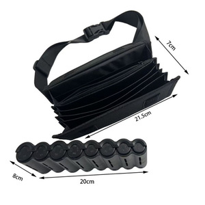 Sac de ceinture portable pour pièces de monnaie européennes, porte-monnaie noir avec séparateur pour les voyages et l'usage quotidien - Product Image 2