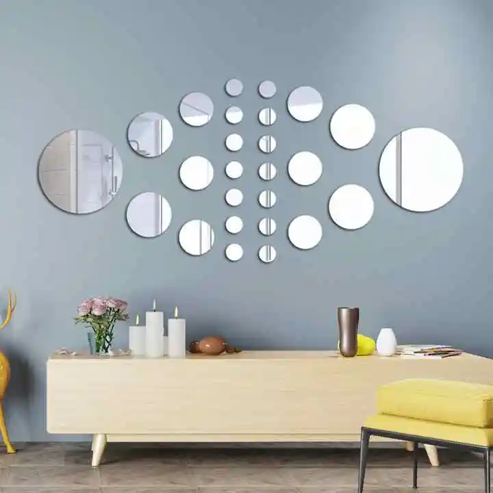 Yüksek kalite 3D dekoratif duvar aynaları Sticker yuvarlak kendinden yapışkanlı ayna duvar çıkartmaları çıkarılabilir duvar Sticker DIY sanat odası Deco