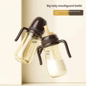 Nouvelle conception, biberon portable personnalisé OEM ODM avec motif imprimé, 300 ml, anti-étouffement, en PP, <span class=keywords><strong>pour</strong></span> <span class=keywords><strong>bébé</strong></span>, avec poignée - Product Image 4