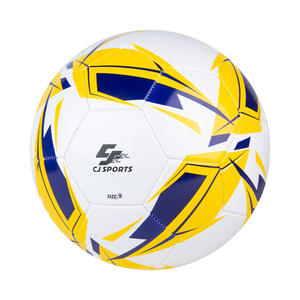 CJ Sports tamaño 5 azul amarillo PVC pelota de fútbol máquina cosida 350-370g duradero para todas las edades-Entrenamiento de recreación uso hecho - Product Image 3