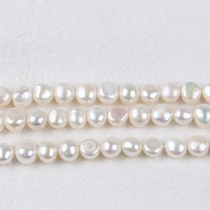 Zhuji 7-8mm Natural <b>Freshwater</b> Baroque Scattered <b>Pearl</b> DIY Necklace <b>Bracelet</b> Material Double-Sided Light Side Hole Colorful - Product Image 5