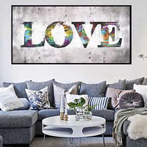 Hòa bình tình yêu bức tranh <span class=keywords><strong>canvas</strong></span> in cho tường graffiti <span class=keywords><strong>Canvas</strong></span> in ấn thả vận chuyển - Product Image 1