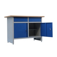 Banc de travail en bois robuste armoire à tiroirs en métal Table d'atelier en acier avec tiroir
