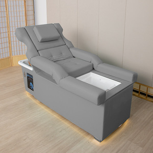All-in-One Foot Spa Shampoo Bed with Water Circulation & Steam Therapy – Professional Head & Foot Massage <b>Table</b> for Salon, Barbe - Product Image 5
