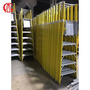 منصة سلم متنقلة صناعية معزولة من الألياف الزجاجية مع درابزين - Product Image 5