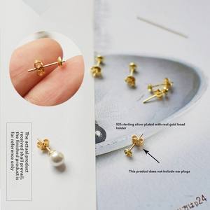 Hoge Kwaliteit Groothandel 4Mm Hoofd Hardware Oorbellen Gevonden Onderdelen Parel Cup Klauwen Oorbel Post Voor Sieraden Productie - Product Image 3
