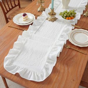 Runner da Tavola con Bordo Ondulato e Volant, 72 Pollici, in <span class=keywords><strong>Cotone</strong></span>, Lavabile, Stile Rustico Shabby Chic, Decorazione per Casa e <span class=keywords><strong>Cucina</strong></span>, Colore Personalizzabile - Product Image 5