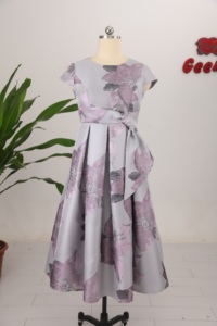 Vestidos Casuales Elegantes de Poliéster Tejido con Estampado Floral para Mujer, Talla Grande, con Spandex, para Ocasiones Especiales, Modelo 2026 - Product Image 5