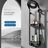 Cabezal de Ducha Eléctrico Termostático de 360 Grados Montado en la Pared del Baño, con Temperatura Digital Inteligente, Chorro de Masaje Presurizado y Función de Pausa