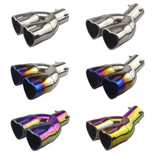 ปลายท่อไอเสียแบบคู่ 1 ชิ้น รูปหัวใจ ปลายท่อสแตนเลสแบบดัดแปลง - Product Image 2