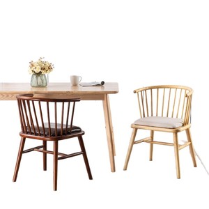 Chaise de salle à manger en bois massif avec accoudoirs rembourrés, style nordique, pour salle à manger, usage adulte - Product Image 5