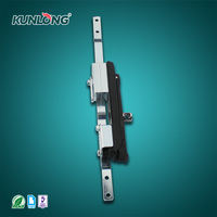 Boîtes de serrures cylindriques multipoints Kunlong SK1-029 en alliage de zinc, finition chromée brillante noire, 2 clés