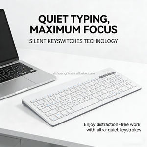 Teclado Inalámbrico BT Mecánico Ultrafino de Escritorio, Portátil, Recargable, Mini, Nuevo, de Plástico - Product Image 3