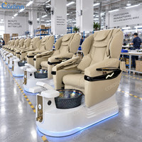 Fauteuil de pédicure électrique inclinable moderne sans tuyauterie avec fonction de massage pour mobilier de spa des ongles
