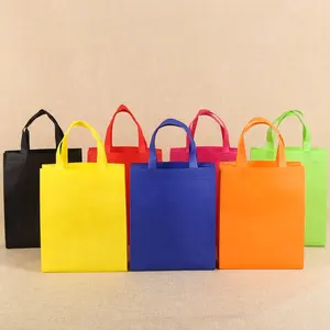 カスタムロゴ再利用可能な布不織布ショッピングバッグ中国卸売プリント生地キャリーショッピングトートラミネートロゴ付き