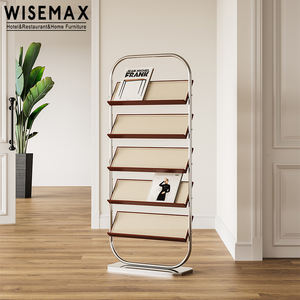 WISEMAX-Muebles clásicos para el hogar, estantería de metal de ratán y madera de estilo Bauhaus creativo y moderno, para sala de estudio - Product Image 6