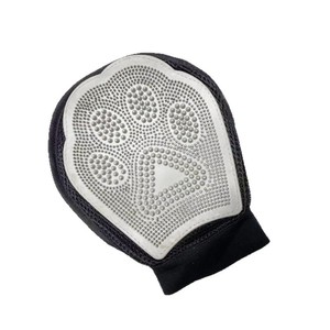 Pet Grooming <b>Gloves</b> Silicone Brush For Medium Dog Bathing And Massage 18x23cm <b>Silver</b> Color - Product Image 2