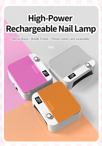 Rechargeable UV Gel Lamp <strong>with</strong> <strong>4</strong>-Speed <strong>Timer</strong> &amp; Metal Base - Dual <strong>Light</strong> Source LED Nail Dryer, Infrared <strong>Sensor</strong> for Home Salon - Product Image 5