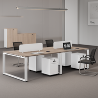 Bureau de direction en bois de haute qualité avec armoire de rangement, poste de travail modulaire